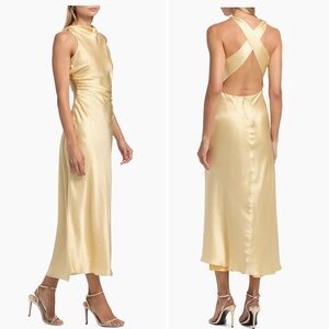 NWT Reformation Casette Silk Dress in Blonde